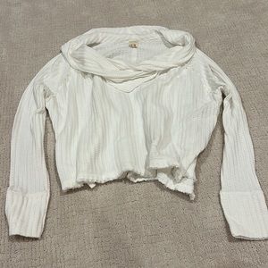 Free People white cowl neck light sweater